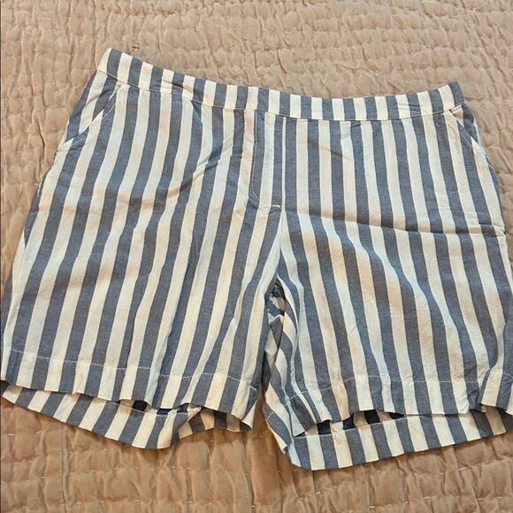 Chico's Blue and White Striped Women's shorts size Chico’s 2 (size 10/12) - Picture 1 of 8